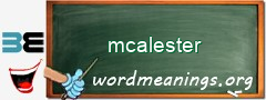 WordMeaning blackboard for mcalester